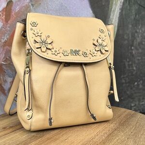 Michael Kors Beige Floral Backpack